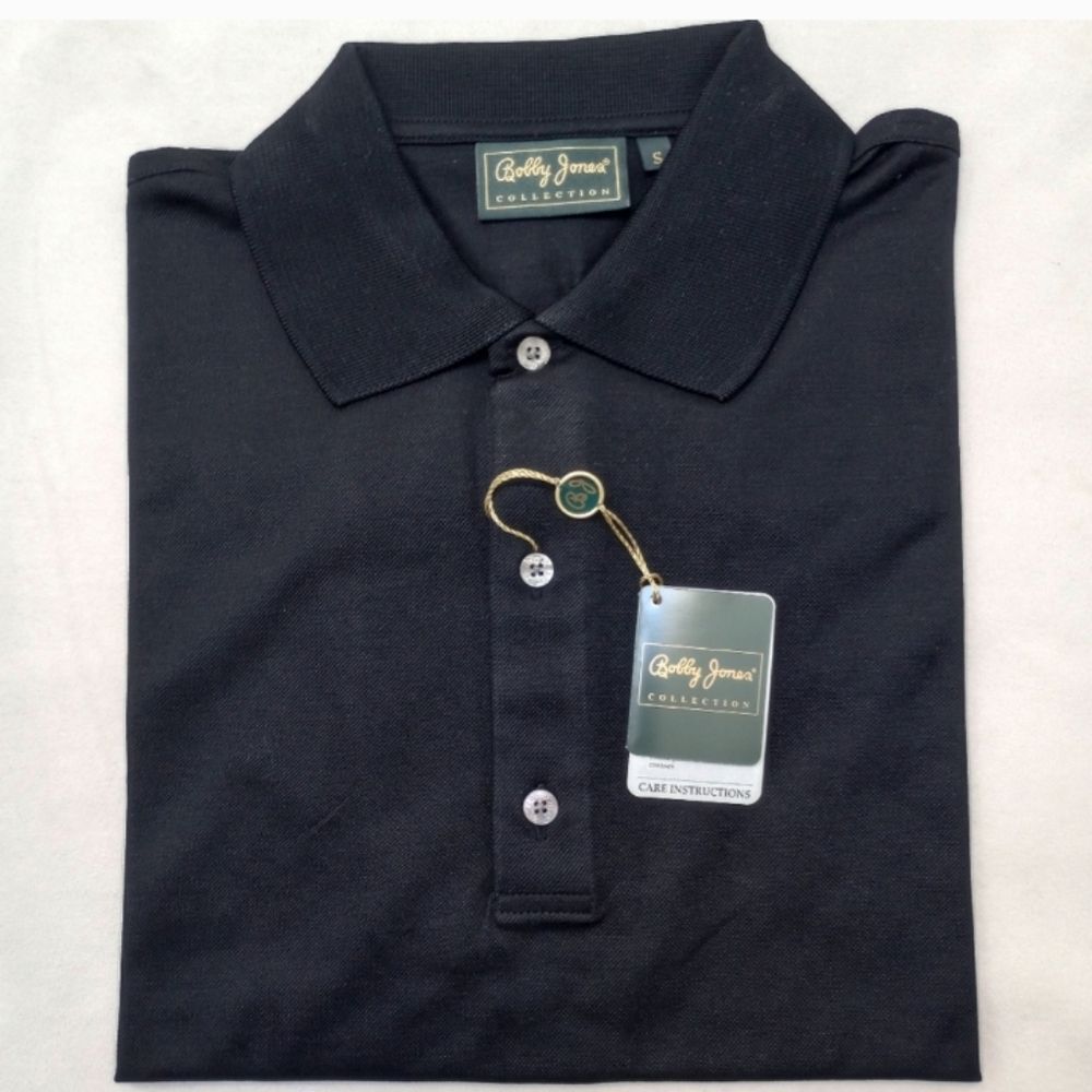 Vintage NWT Bobby Jones Black Short Sleeve Mens Golf Polo Shirt, Size Small